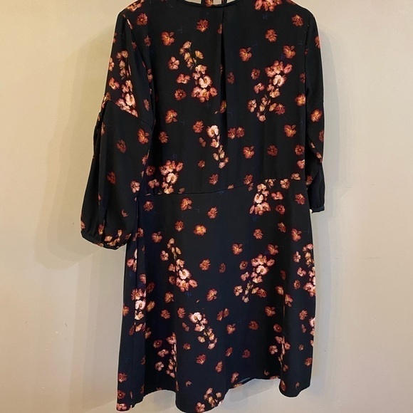 Womens A New Day black dress with pink flowers, medium, fit and flare - Picture 3 of 4